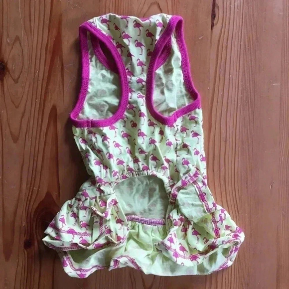 Pink flamingo  doggy dress - Picture 2 of 4